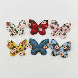 100Pcs Flower Print Butterfly Padded Appliques DIY Sewing Supplies