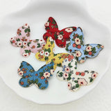 100Pcs Flower Print Butterfly Padded Appliques DIY Sewing Supplies