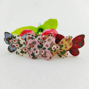 100Pcs Flower Print Butterfly Padded Appliques DIY Sewing Supplies