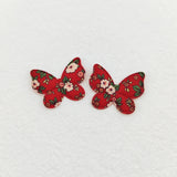 100Pcs Flower Print Butterfly Padded Appliques DIY Sewing Supplies