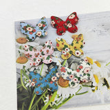 100Pcs Flower Print Butterfly Padded Appliques DIY Sewing Supplies