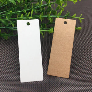 100Pcs Long Stripe Shape Tags for Jewelry/Clothes Hang Tag Labels