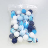 100Pcs Mixed Ocean Print Silicone Beads 15mm Sea Wave Leopard Ball
