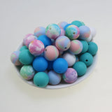 100Pcs Starry Sky Star Print Silicone Beads Teething Pearls