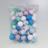 100Pcs Starry Sky Star Print Silicone Beads Teething Pearls