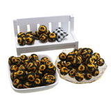 100pcs Mixed Sunflower Silicone Beads 15mm Teething Pearls Leopard Print