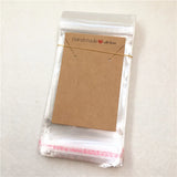 100Pcs Rectangular Love Necklace Display Cards+100Pcs Opp Bags