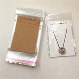 100Pcs Rectangular Love Necklace Display Cards+100Pcs Opp Bags