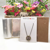 100Pcs Rectangular Love Necklace Display Cards+100Pcs Opp Bags