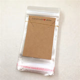 100Pcs Rectangular Love Necklace Display Cards+100Pcs Opp Bags