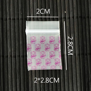 100Pcs Small Clear Zip Lock Resealable Grip Seal Plastic Bag
