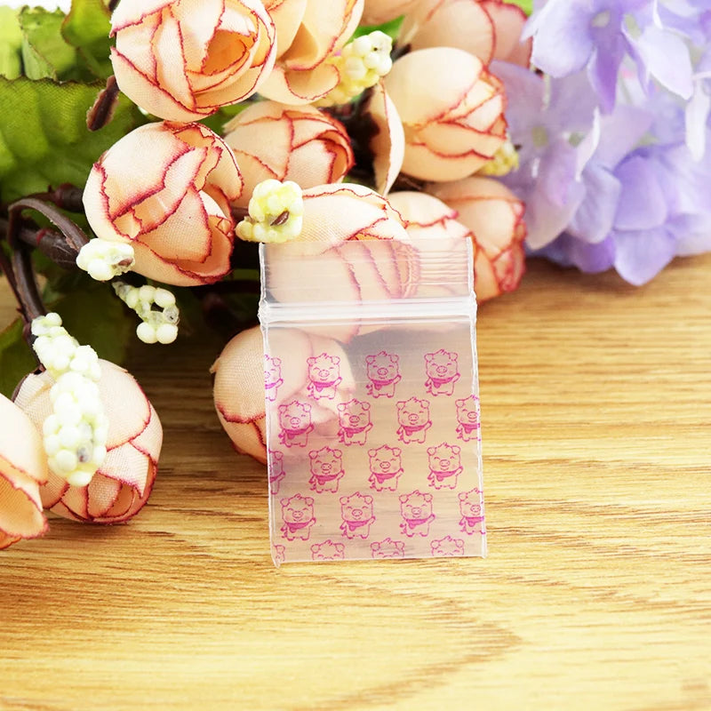 100Pcs Small Clear Zip Lock Resealable Grip Seal Plastic Bag