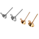 100Pcs Stainless Steel Blank Post Stud Earring Base
