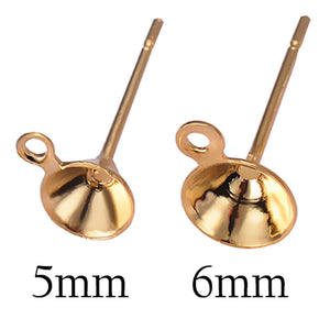 100Pcs Stainless Steel Blank Post Stud Earring Base