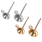 100Pcs Stainless Steel Blank Post Stud Earring Base