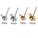 100Pcs Stainless Steel Blank Post Stud Earring Base