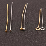 100Pcs Stainless Steel Flat Head Eye Pins DIY Earrings Jewelry Making Supplies