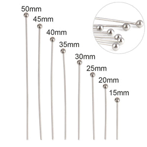 100Pcs Stainless Steel Flat Head Eye Pins DIY Earrings Jewelry Making Supplies
