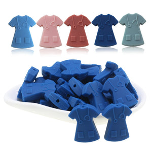 100Pcs/Lot T-Shirt Silicone Beads Doctor & Nurse Baby Teether Teething