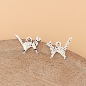 100 Pcs Tibetan Silver Cat Charms for DIY Jewelry Making