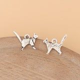 100 Pcs Tibetan Silver Cat Charms for DIY Jewelry Making