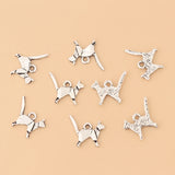 100 Pcs Tibetan Silver Cat Charms for DIY Jewelry Making