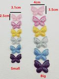 100Pcs Glitter Butterfly Appliques For Crafts Sewing DIY Hair Clip Patch