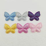 100Pcs Glitter Butterfly Appliques For Crafts Sewing DIY Hair Clip Patch