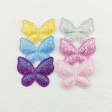 100Pcs Glitter Butterfly Appliques For Crafts Sewing DIY Hair Clip Patch