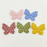 100Pcs/Lot Polka Dot Butterfly Padded Appliques For Craft Clothes Sewing DIY