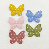 100Pcs/Lot Polka Dot Butterfly Padded Appliques For Craft Clothes Sewing DIY