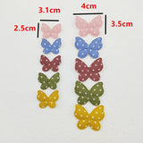 100Pcs/Lot Polka Dot Butterfly Padded Appliques For Craft Clothes Sewing DIY