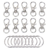 100Pcs Metal Key Chain Rings Swivel Clasps Lanyard Snap Hook Lobster Claw Clasps