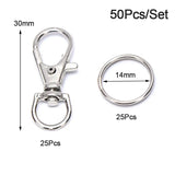 100Pcs Metal Key Chain Rings Swivel Clasps Lanyard Snap Hook Lobster Claw Clasps