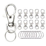 100Pcs Metal Key Chain Rings Swivel Clasps Lanyard Snap Hook Lobster Claw Clasps