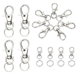 100Pcs Metal Key Chain Rings Swivel Clasps Lanyard Snap Hook Lobster Claw Clasps