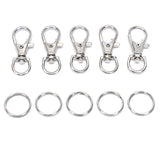 100Pcs Metal Key Chain Rings Swivel Clasps Lanyard Snap Hook Lobster Claw Clasps