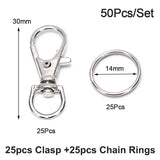 100Pcs Metal Key Chain Rings Swivel Clasps Lanyard Snap Hook Lobster Claw Clasps