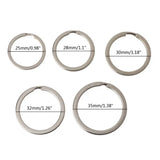 100Pcs Metal Round Flat Keyrings Split Key Rings Chain 25-35MM