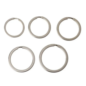 100Pcs Metal Round Flat Keyrings Split Key Rings Chain 25-35MM