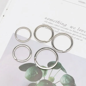 100Pcs Metal Round Flat Keyrings Split Key Rings Chain 25-35MM