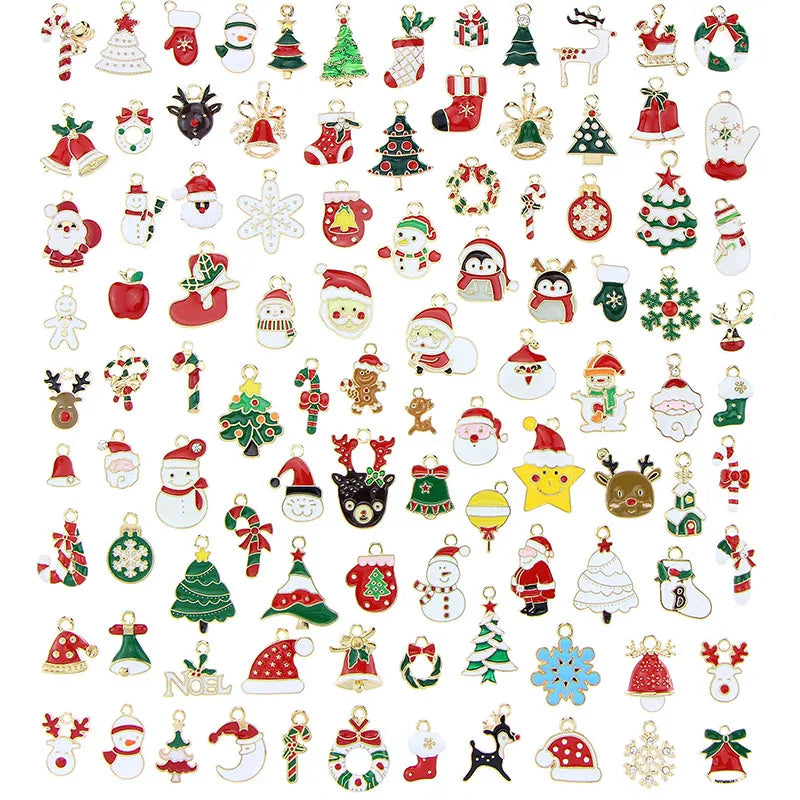 100Pcs Christmas Pendant DIY Jewelry Making Accessory