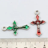 100Pcs Enamel Cross Charm Pendants for Jewelry Making Findings