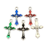 100Pcs Enamel Cross Charm Pendants for Jewelry Making Findings