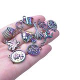 100Pcs Mixed Heart Plant Animal Charms Pendants for Jewelry Making DIY