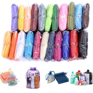 100pcs Multicolor Organza Bag Drawstring Candy Cosmetics Storage Gift Jewelry