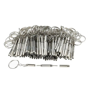 100Pcs Eyeglasses Screwdrivers Keychain Repair Tools Jewelry