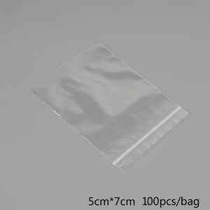 100Pcs Multisize Zip Lock Bag Reclosable Plastic Bag