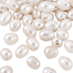 100Pcs Natural Freshwater Pearl Beads Large Hole Spacer Bead DIY Bridal Jewelry