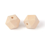 100Pcs Geometric Polygon Wood Beads Unpainted for Bracelet DIY